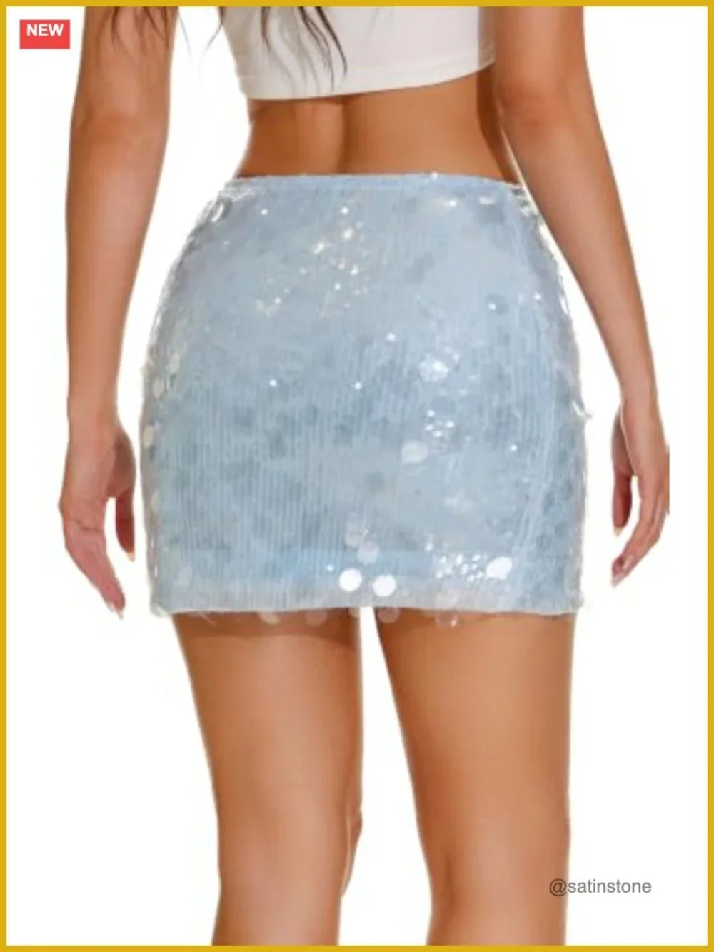 Sequin Mini Skort with Built-in Shorts Sparkly Party Clubwear